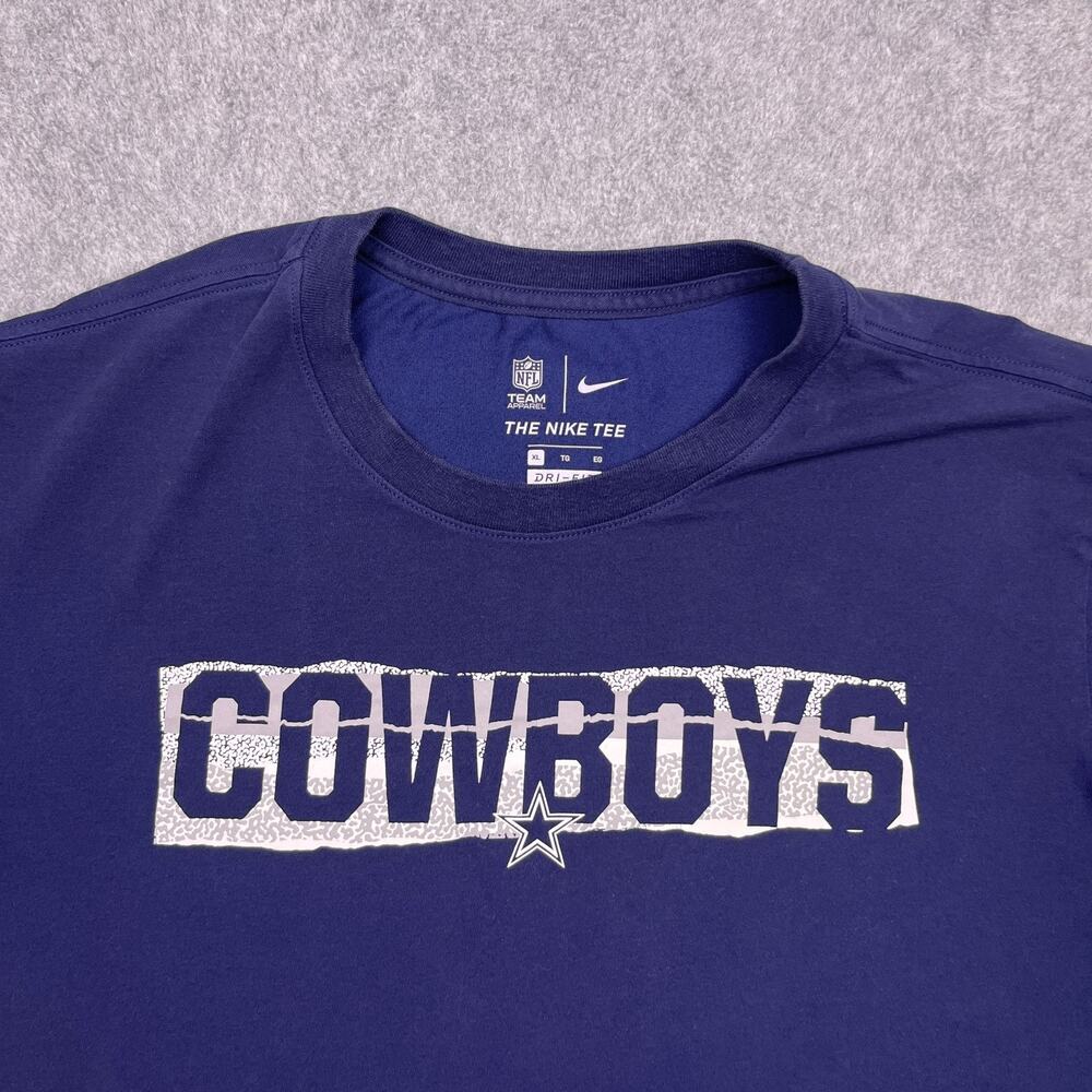 nike dri-fit dallas cowboys shirt blue nfl team apparel football mens xl - Picture 4 of 8
